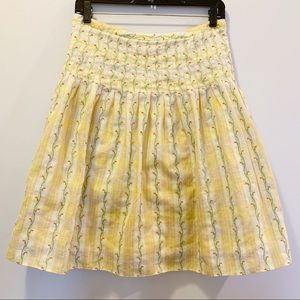 Free People | Flower & Vine Yellow Skirt | Size 4